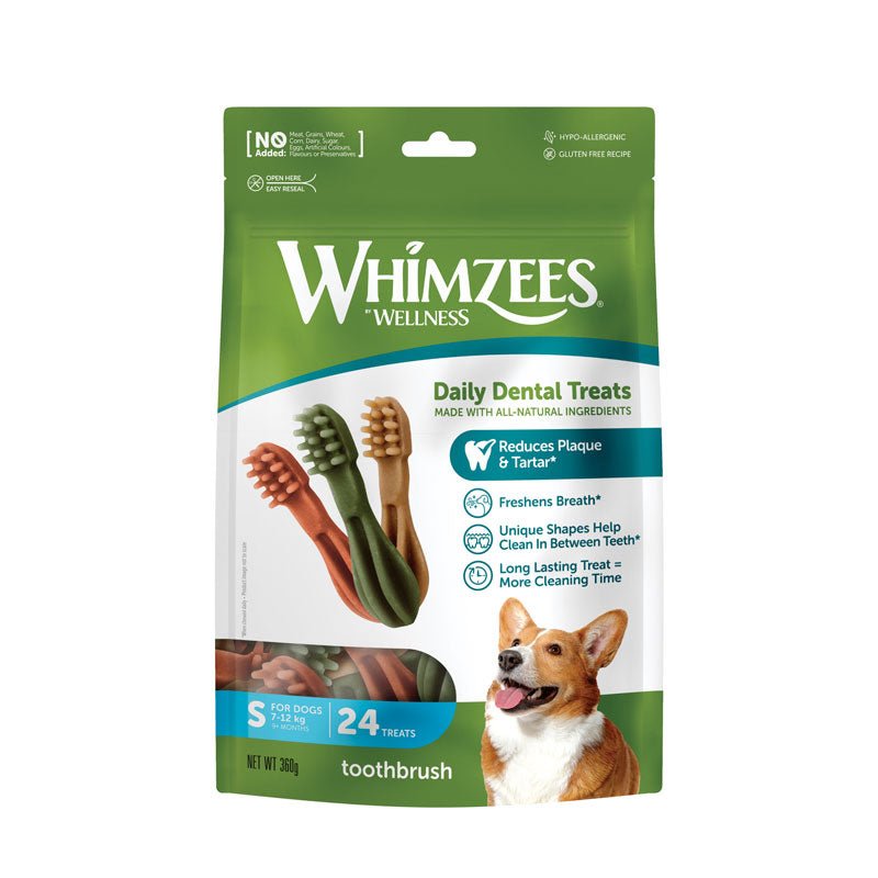 Whimzees Natural Toothbrush Dental Dog Chews - CreatureLand