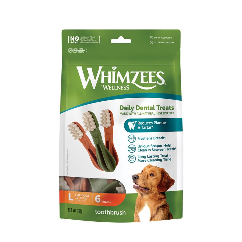 Whimzees Natural Toothbrush Dental Dog Chews - CreatureLand