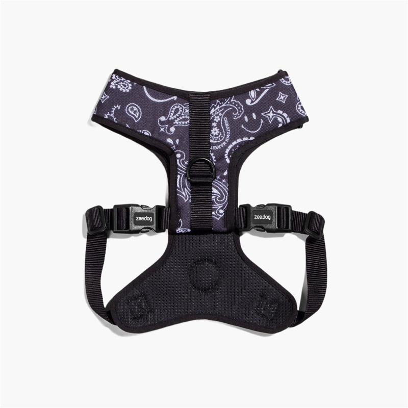 Zee.Dog Chinatown Market Smiley® - Paisley Adjustable Air Mesh Harness (Black) - CreatureLand