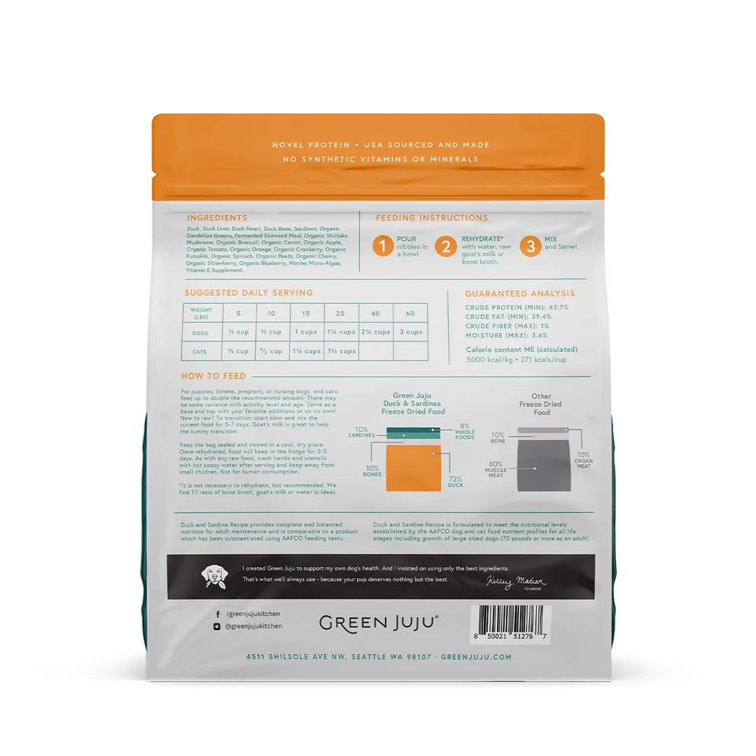 Duck & Sardine Freeze Dried Raw Dog & Cat Food