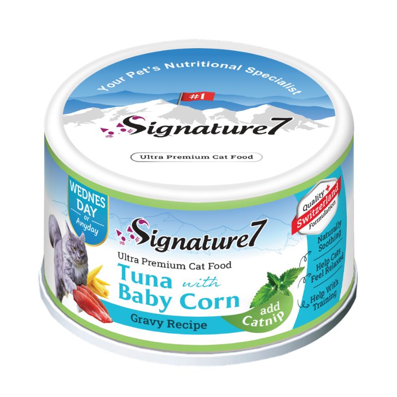 Tuna with Baby Corn in gravy added Catnip Cat Wet Can Food (70g)