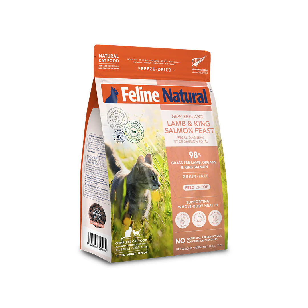 Feline Freeze Dried Lamb & King Salmon Cat Food (320g, 800g)