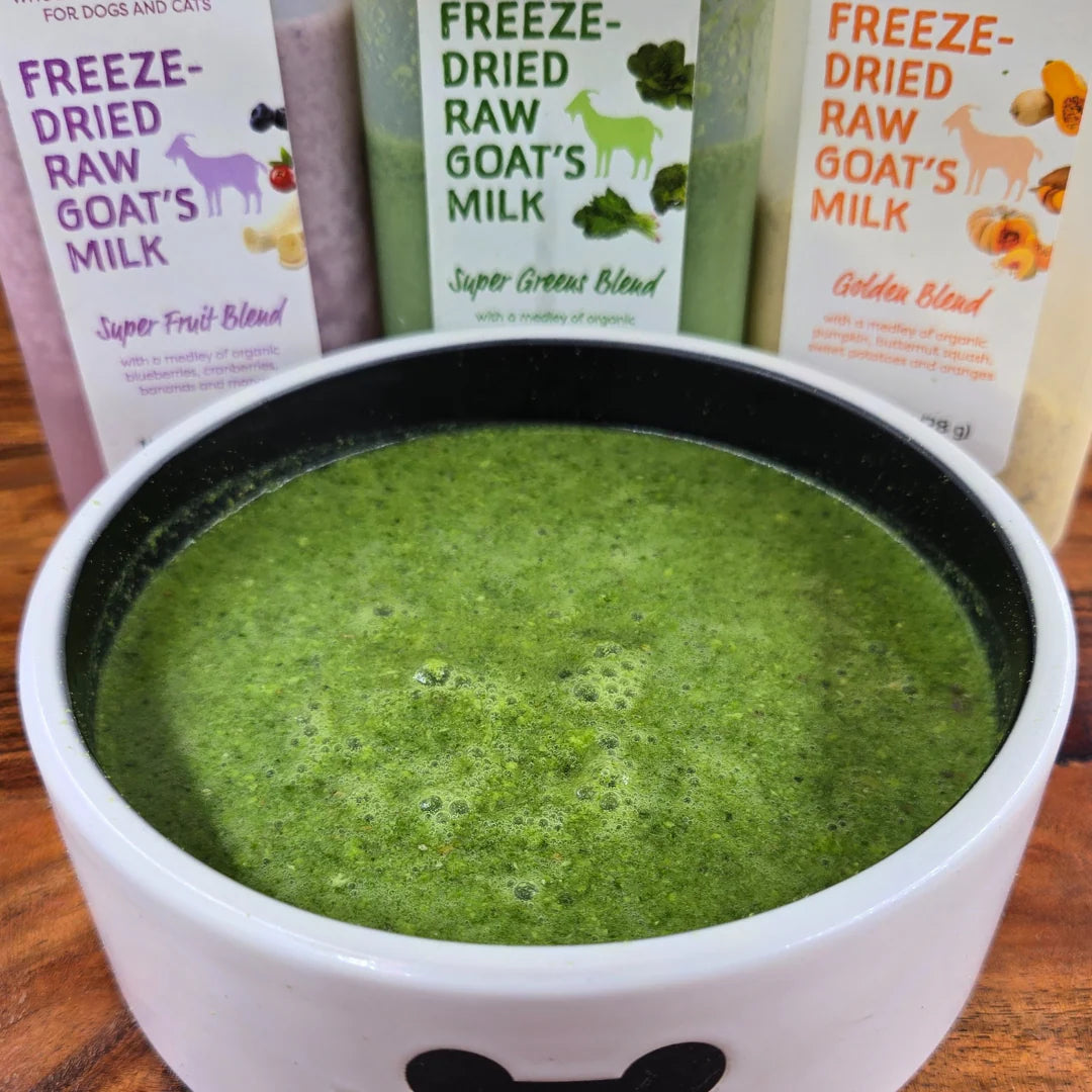  Shepard Boy Farms freeze-dried raw goat's milk supplement Super green creatureland