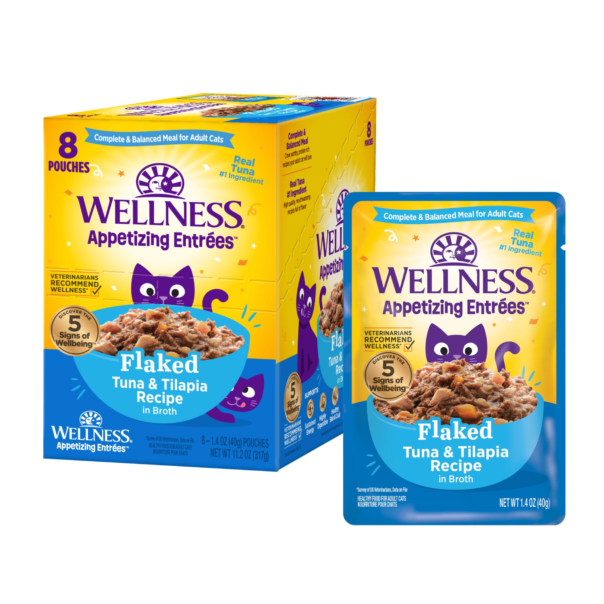 Appetizing Entrees Flaked Tuna & Tilapia Recipe Wet Cat Food (1.4 oz)