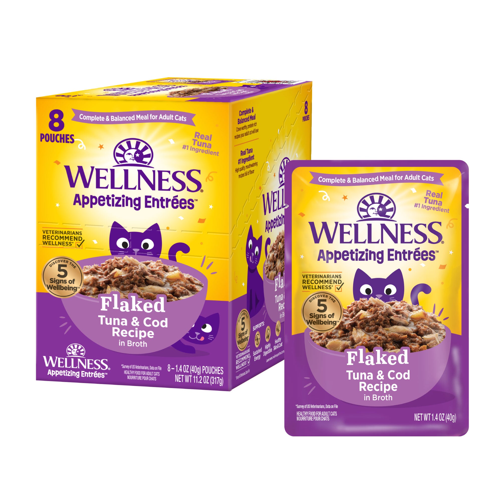 Appetizing Entrees Flaked Tuna & Cod Recipe Wet Cat Food (1.4 oz)