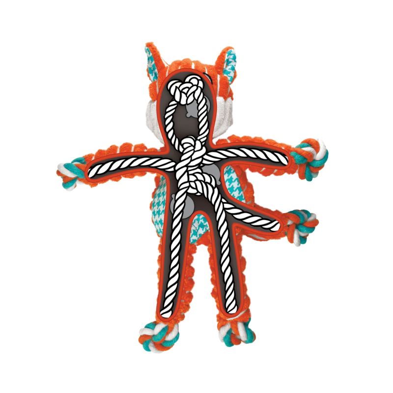 Floppy Knots Fox Dog Toy