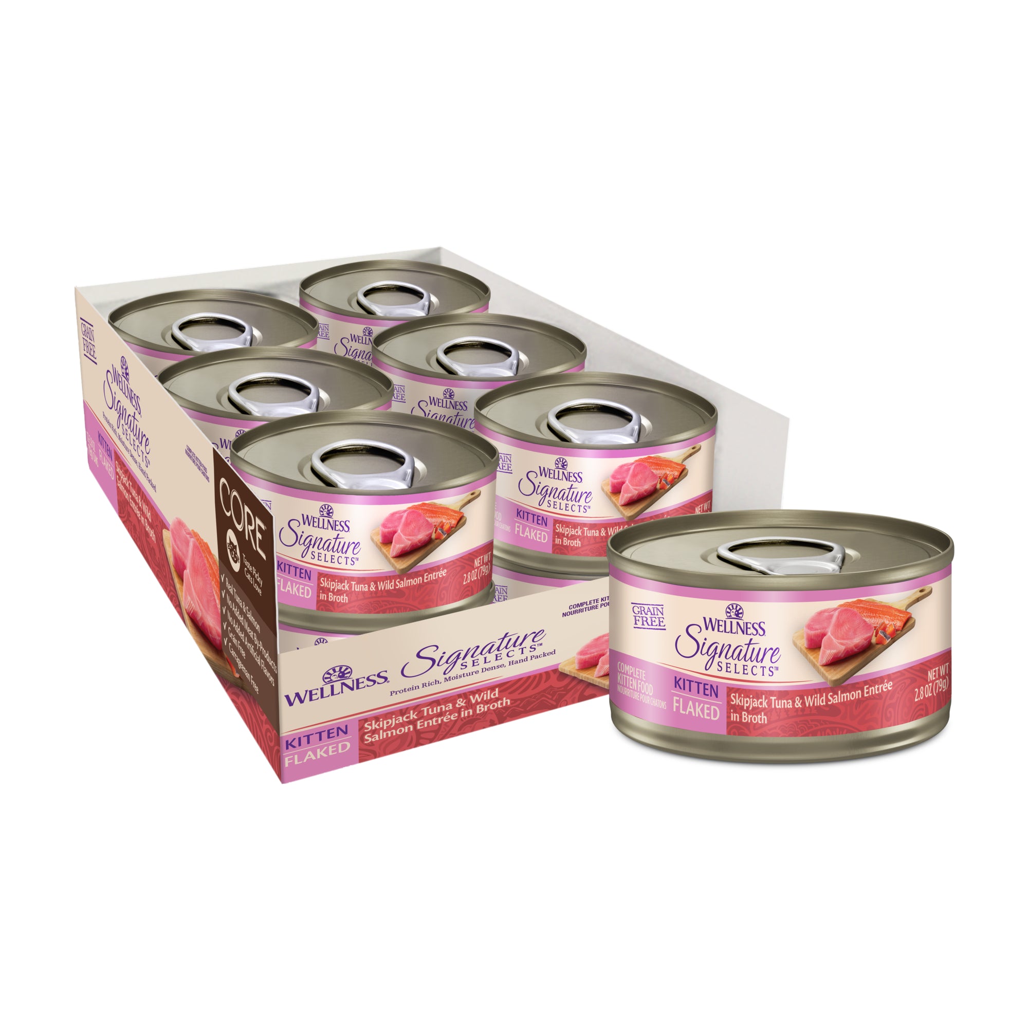 Wellness CORE Signature Selects Flaked Kitten Skipjack Tuna & Salmon Wet Cat Food (2.8oz)