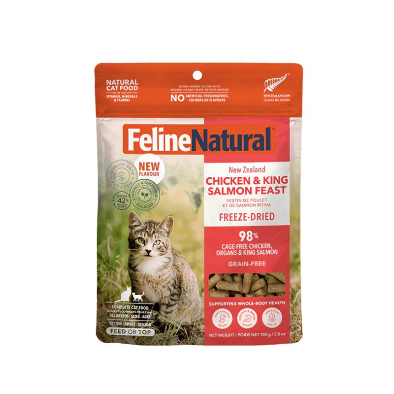 Feline Natural Freeze Dried Chicken & King Salmon Feast Cat Food (100g)