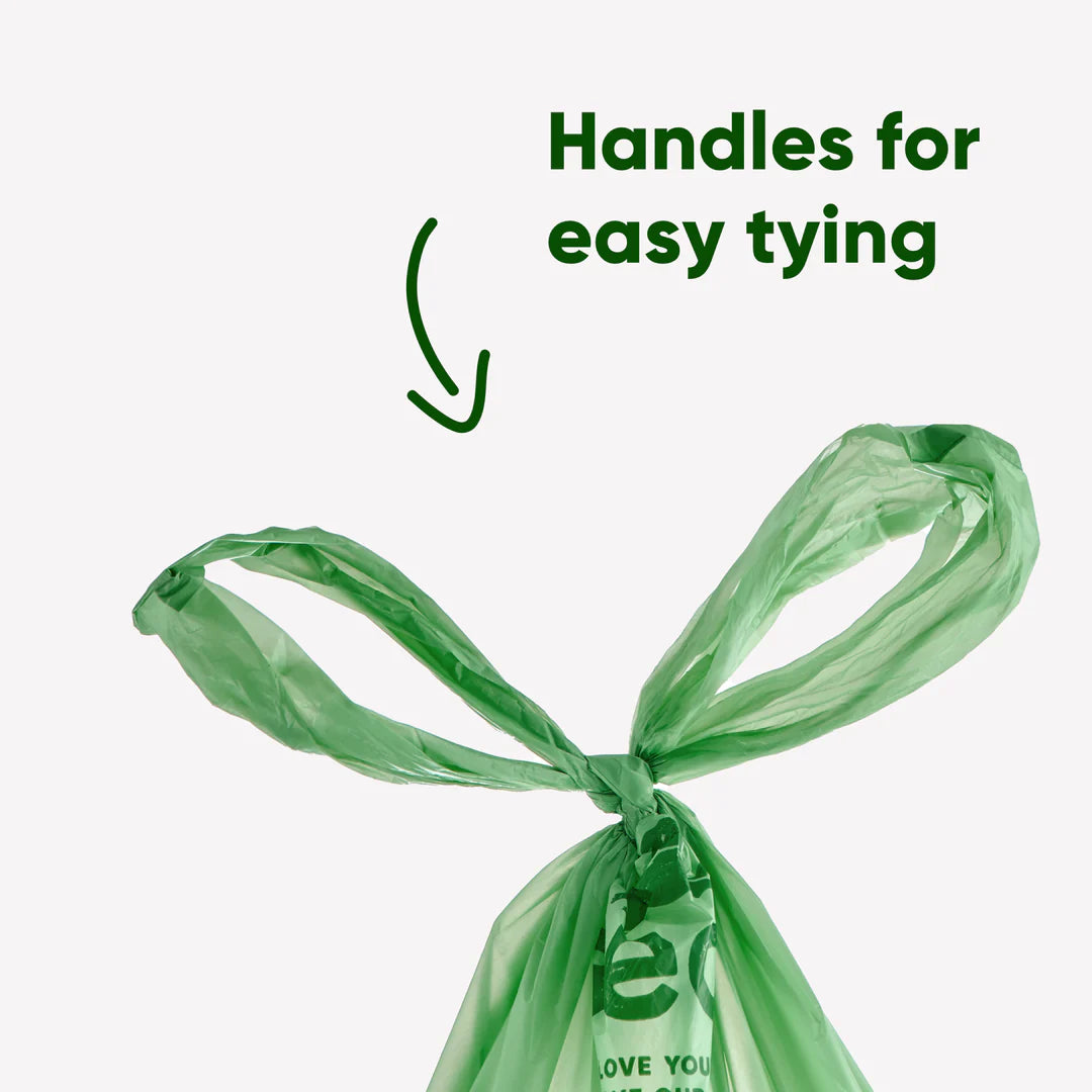 Beco Poop Bags With Handles – Leak-Proof, 100% Recycled Plastic (Unscented)