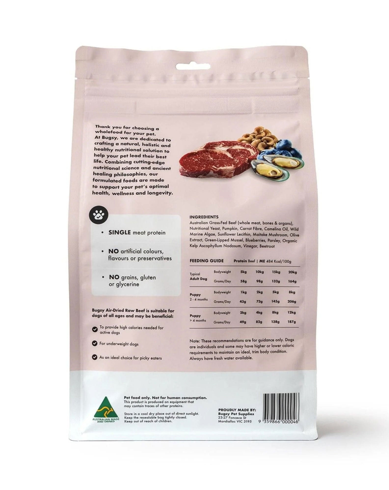Bugsy's Beef Air-Dried Dog Food (2 Sizes)