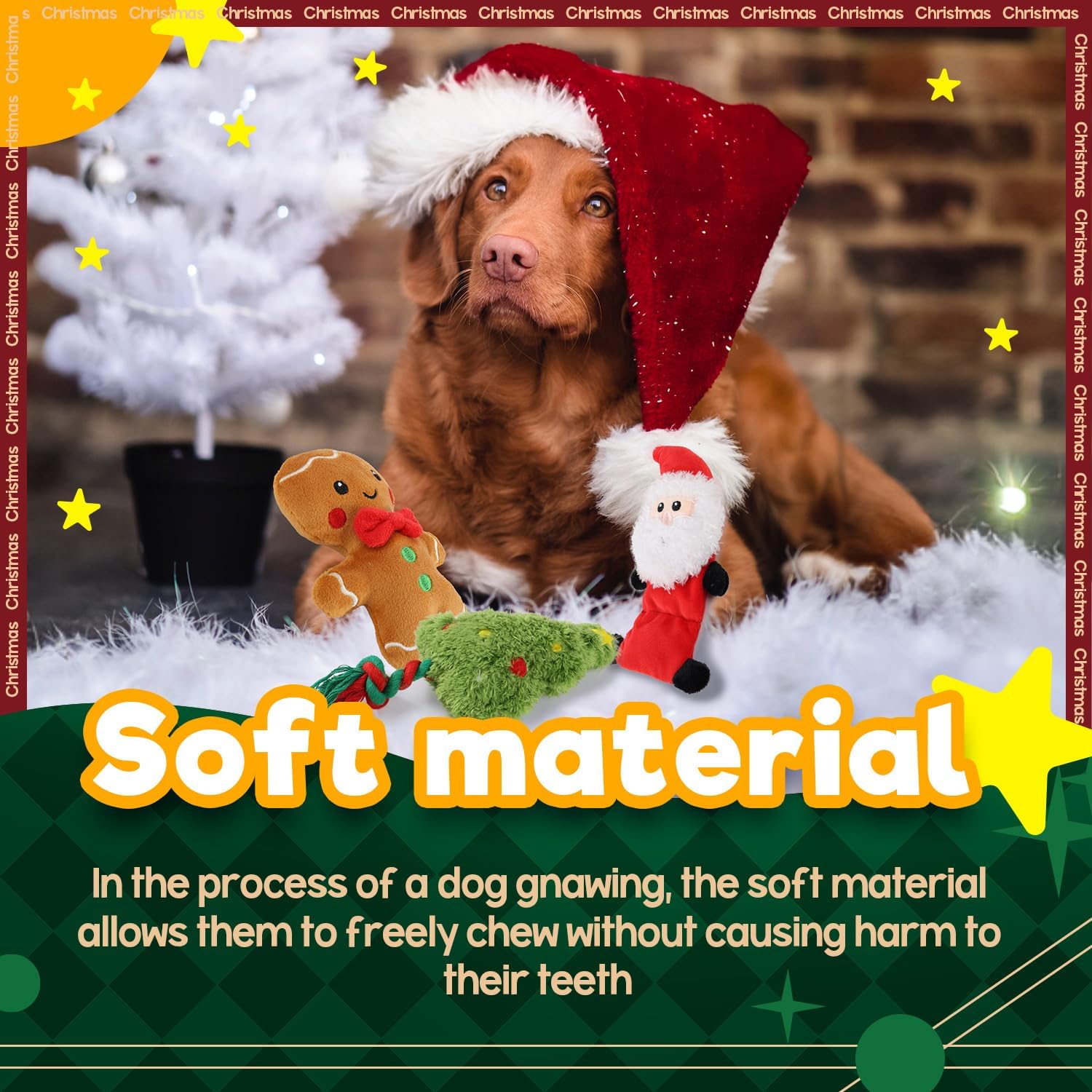 Ho Ho Ho Holiday Dog Toys (3 Pack)