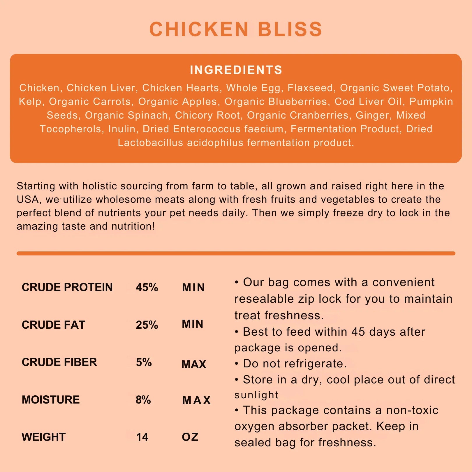 Chicken Recipe Freeze Dried Raw Dog Food (14oz)