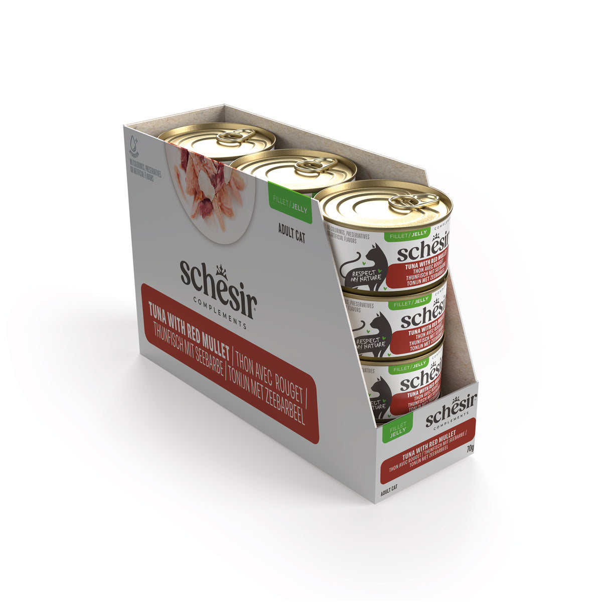 Schesir Complements Canned Wet Cat Food | Tuna with Red Mullet in Jelly (70g)