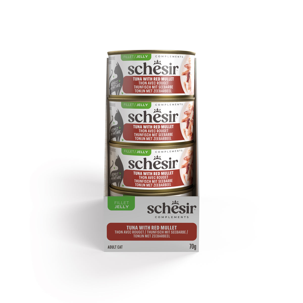 Schesir Complements Canned Wet Cat Food | Tuna with Red Mullet in Jelly (70g)