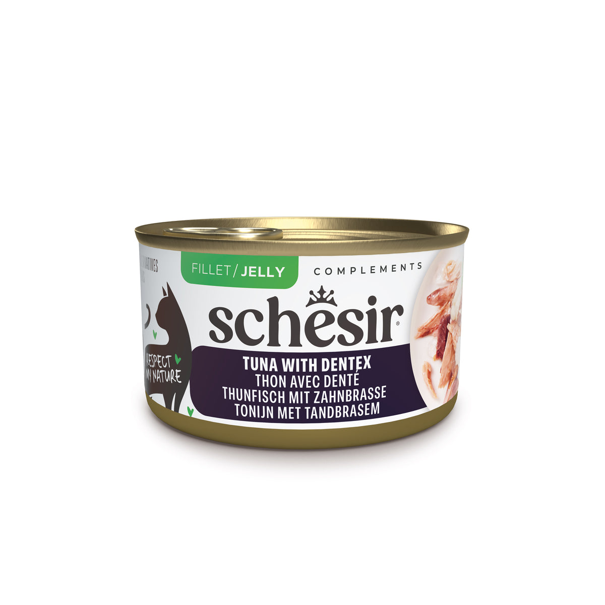 Schesir Complements Canned Wet Cat Food | Tuna with Dentex in Jelly (70g)