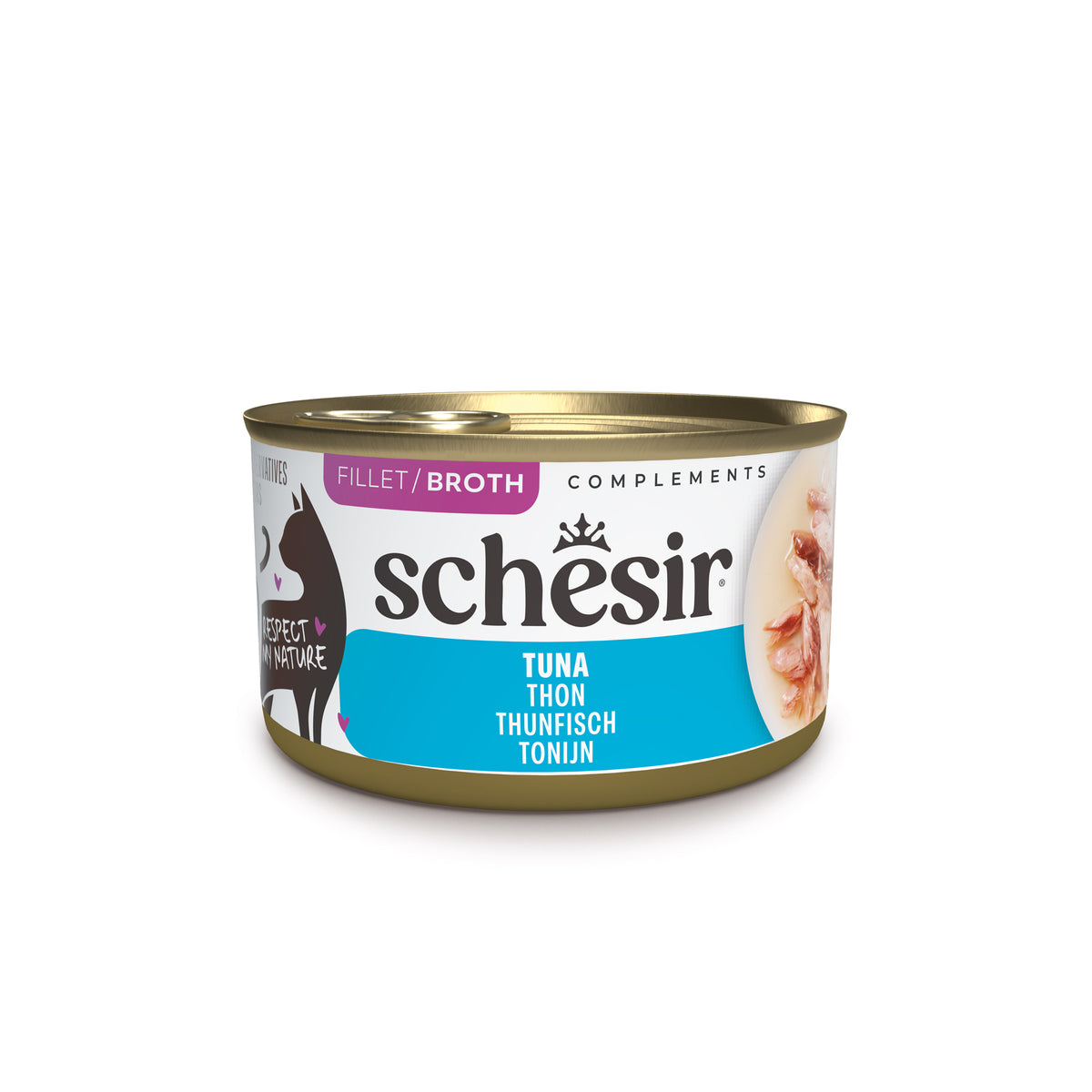 Schesir Complements Canned Wet Cat Food | Tuna in Broth (70g)
