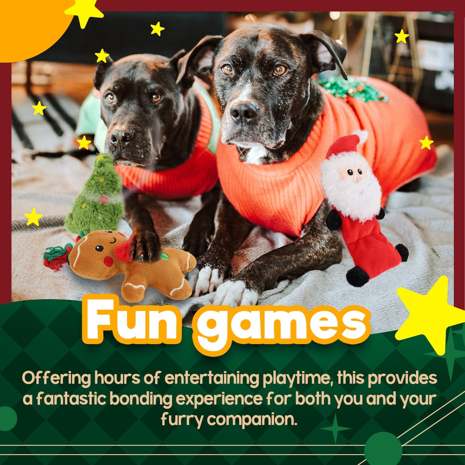 Ho Ho Ho Holiday Dog Toys (3 Pack)