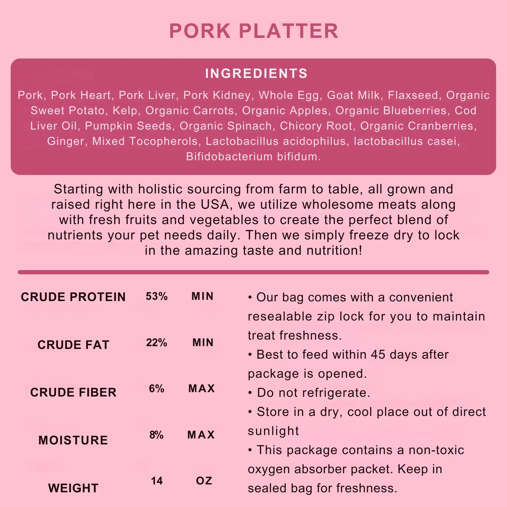 Pork Recipe Freeze Dried Raw Dog Food (14oz)