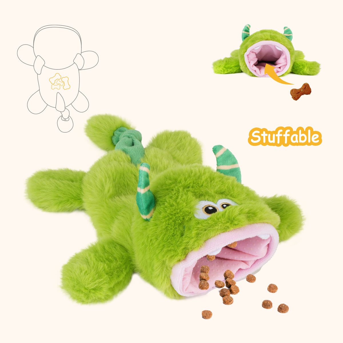 Wild Hunter Green Monster Dog Toy