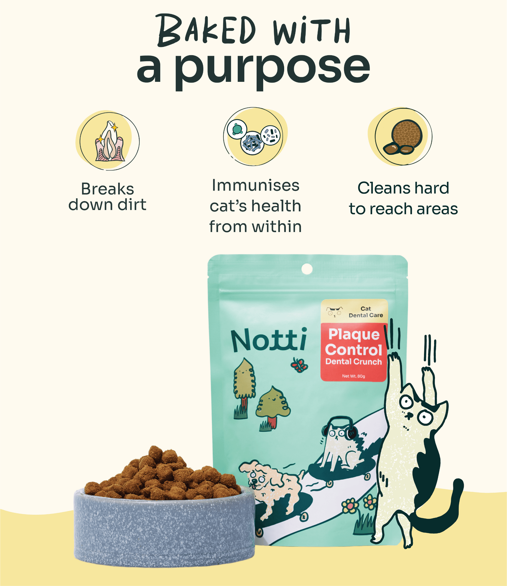 Notti Cat Plaque Control Dental Crunch (80g)