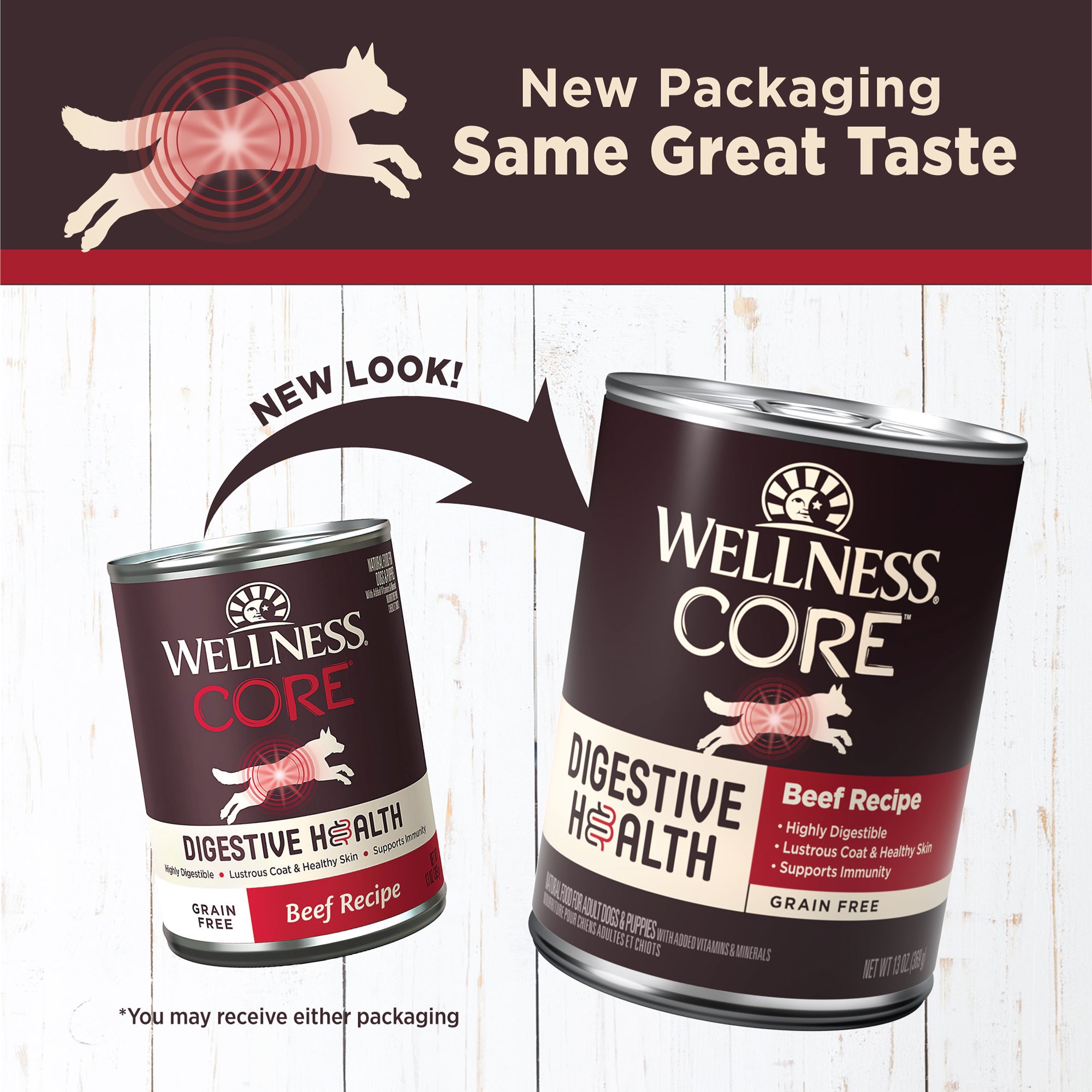 Wellness CORE Digestive Health Beef Grain-Free Canned Wet Dog Food (13oz)