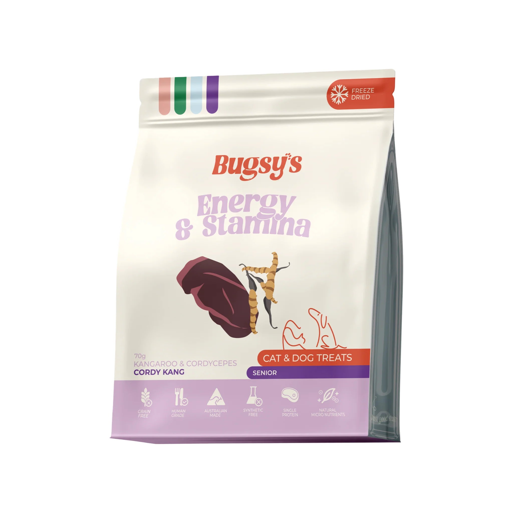 Kangaroo & Cordyceps | Energy & Stamina Freeze Dried Treats For Dogs and Cats