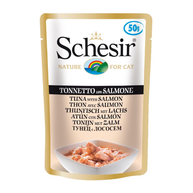 Schesir Tuna With Salmon Adult Pouch Cat Food (50g)