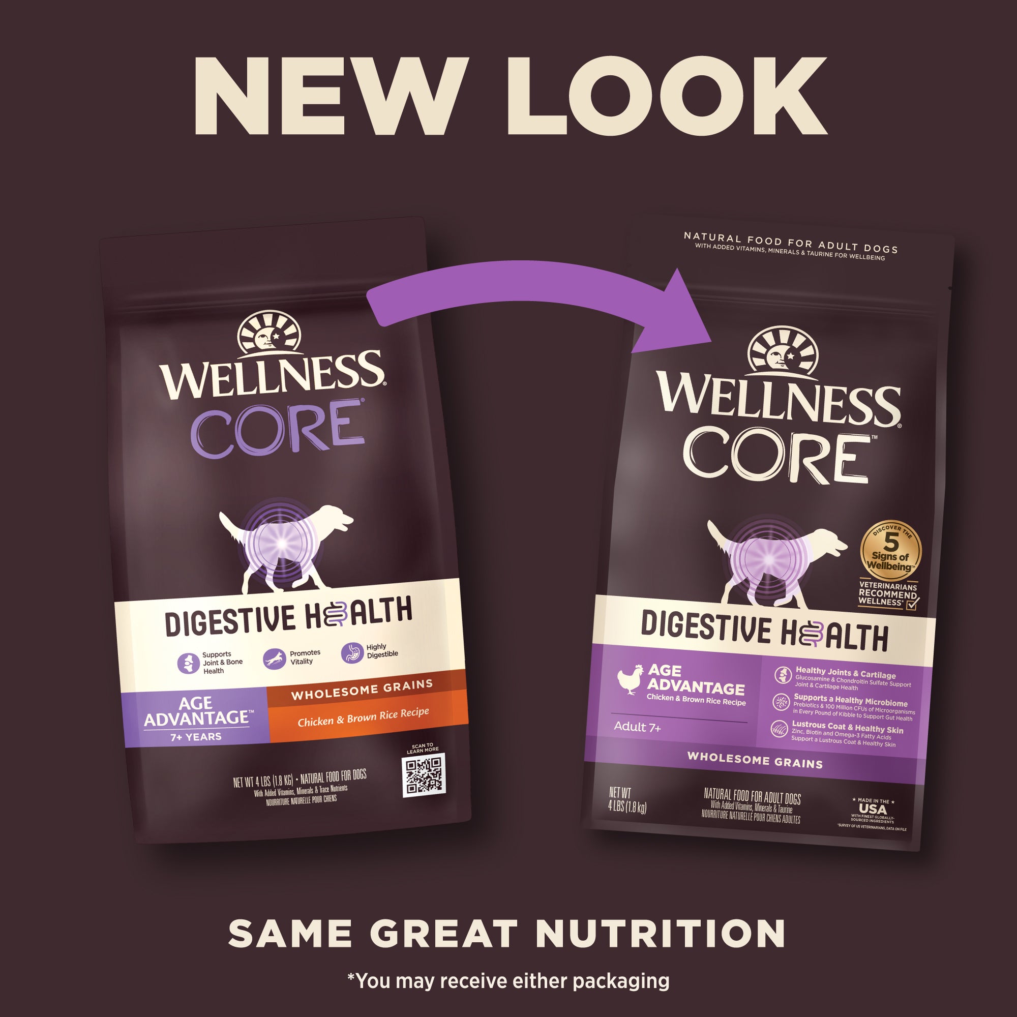 Wellness CORE Digestive Health Age Advantage Chicken & Brown Rice Senior Dry Dog Food