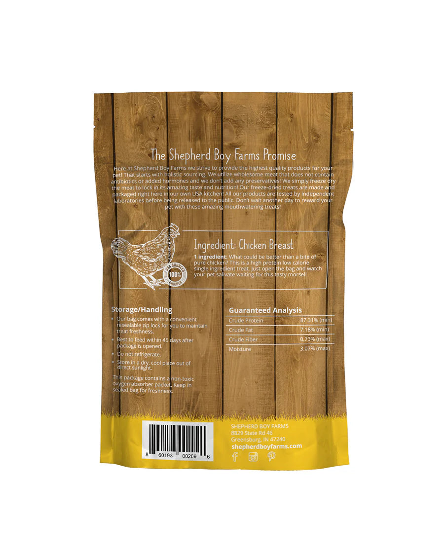 Shepard boy farm freeze-dried chicken breast treats for pets creatureland