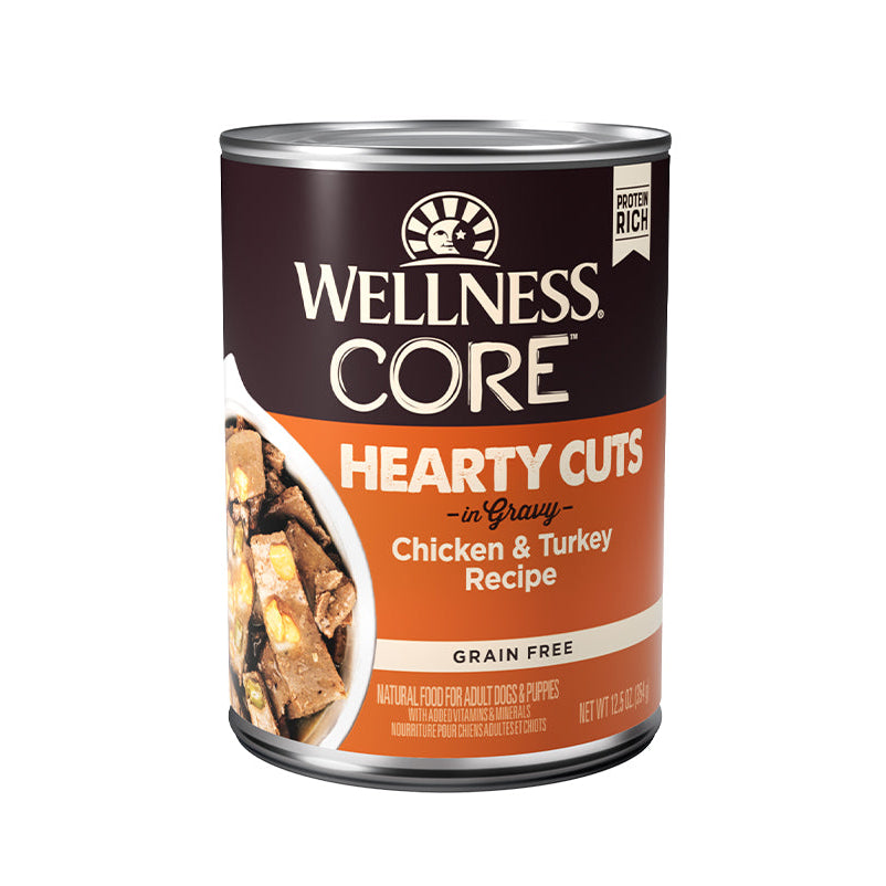 Wellness CORE Grain-Free Hearty Cuts In Gravy Chicken & Turkey Canned Wet Dog Food (12.5oz))