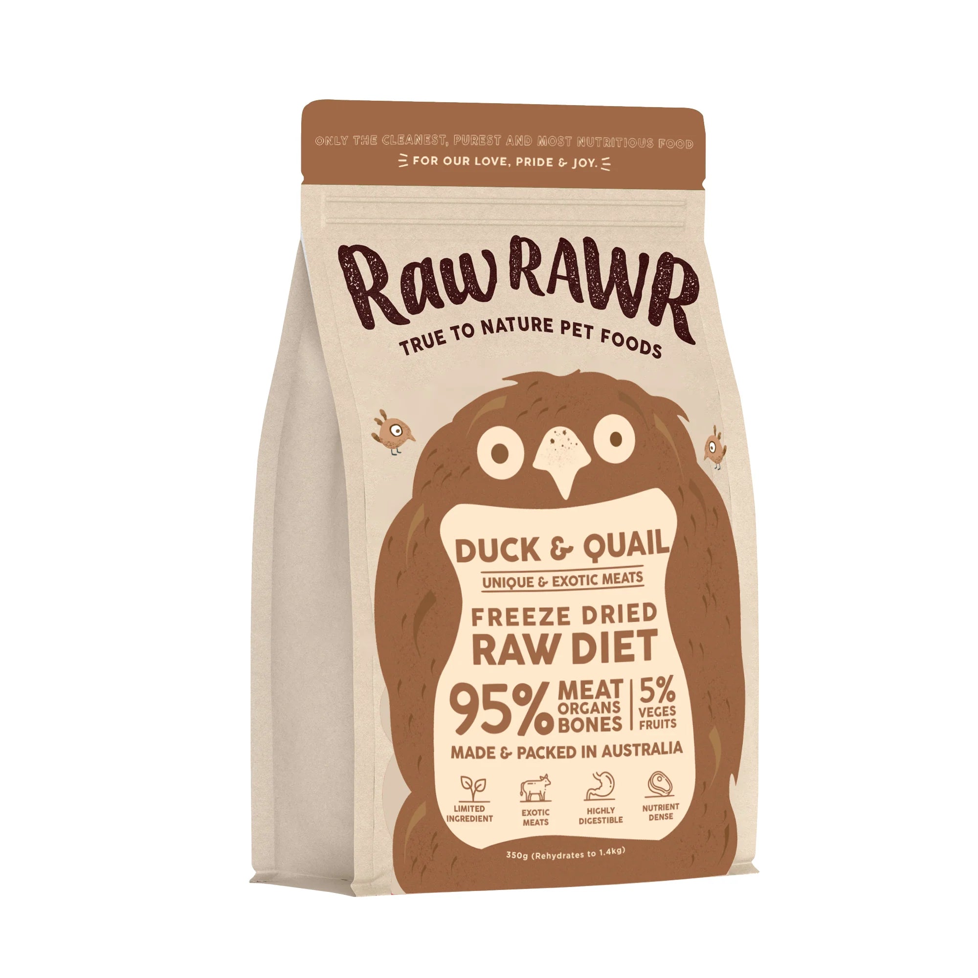 Freeze Dried Raw Diet - Duck & Quail (350g)
