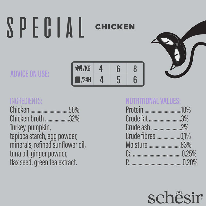 Schesir Special Mousse Light Chicken Grain-Free Adult Pouch Cat Food (70g) (Copy)