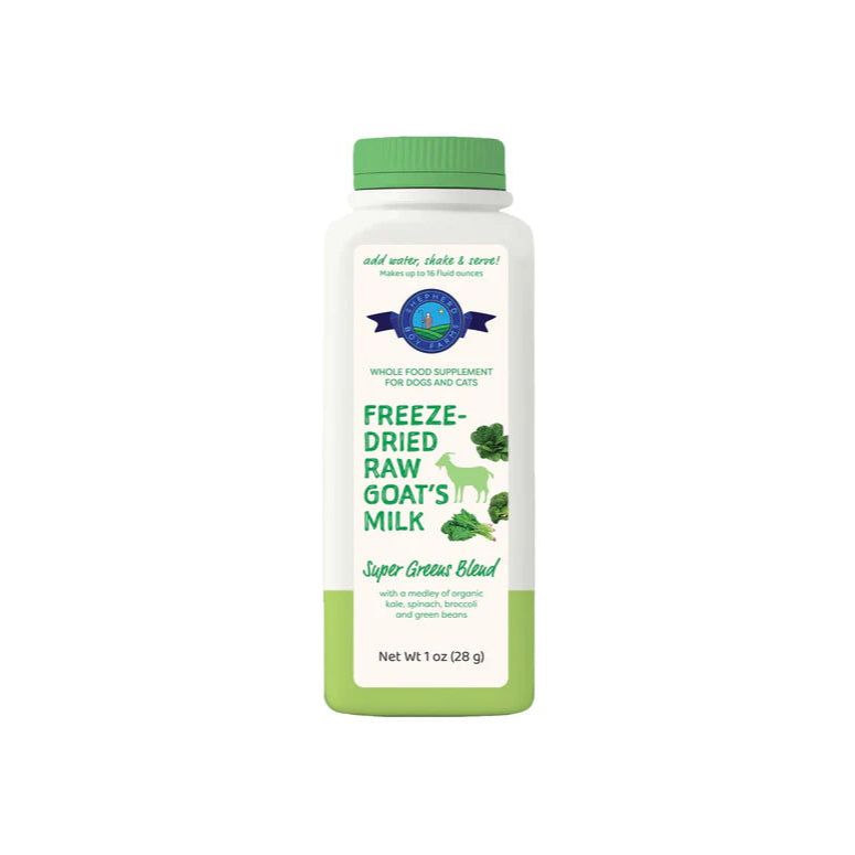  Shepard Boy Farms freeze-dried raw goat's milk supplement Super green creatureland