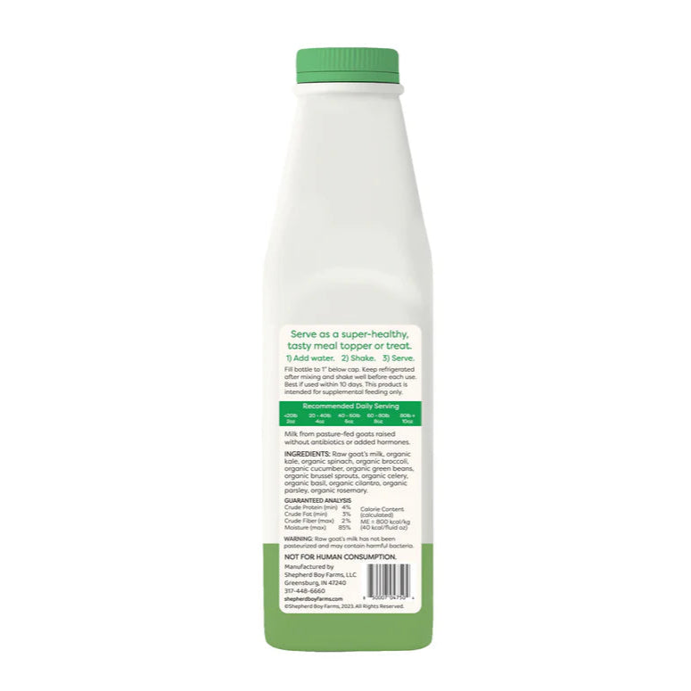  Shepard Boy Farms freeze-dried raw goat's milk supplement Super green creatureland