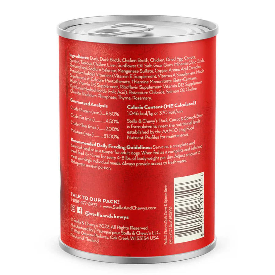 Gourmet Stew | Duck, Carrot & Spinach Canned Dog Food (12.5oz)