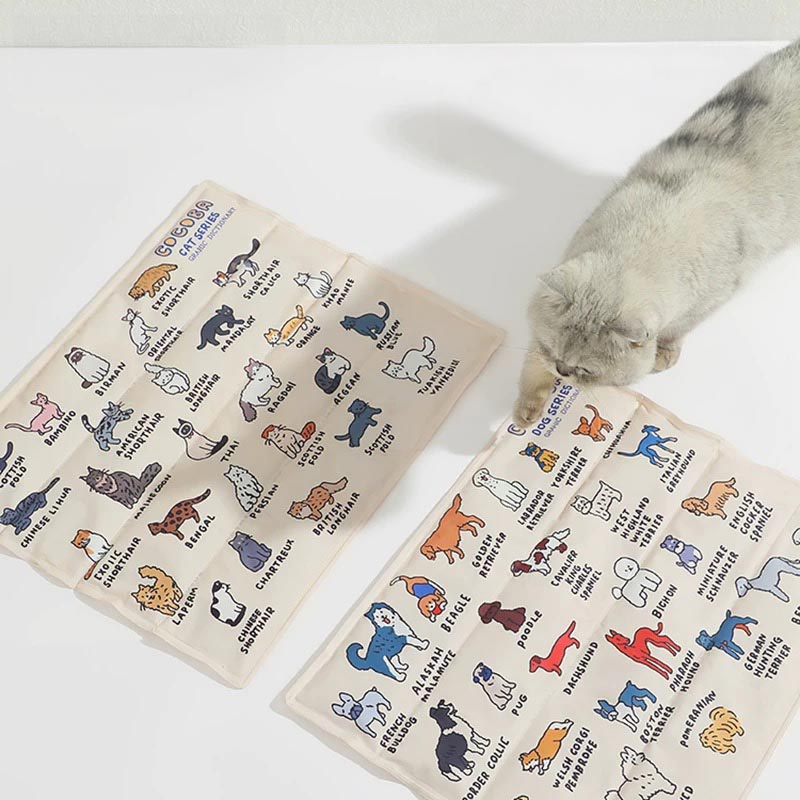 Graphic Cat Breeds Cooling Mat