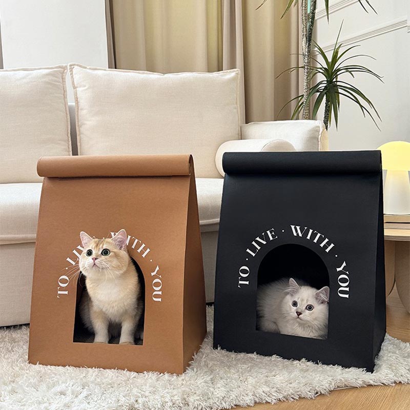 Kraft Paper Bag Cat Nest (2 Colours)