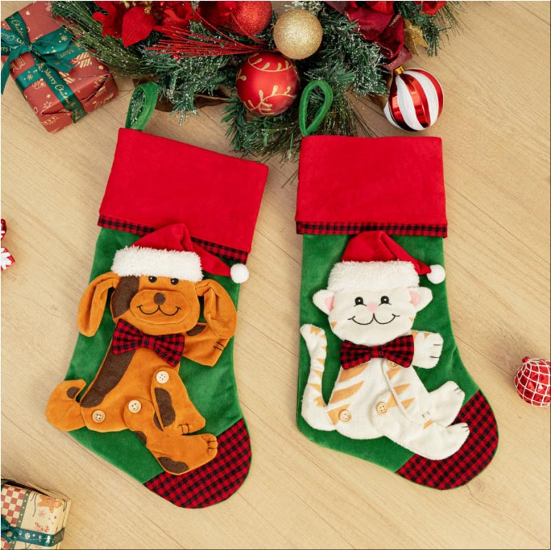 Santa Stocking (Cat and Dog)