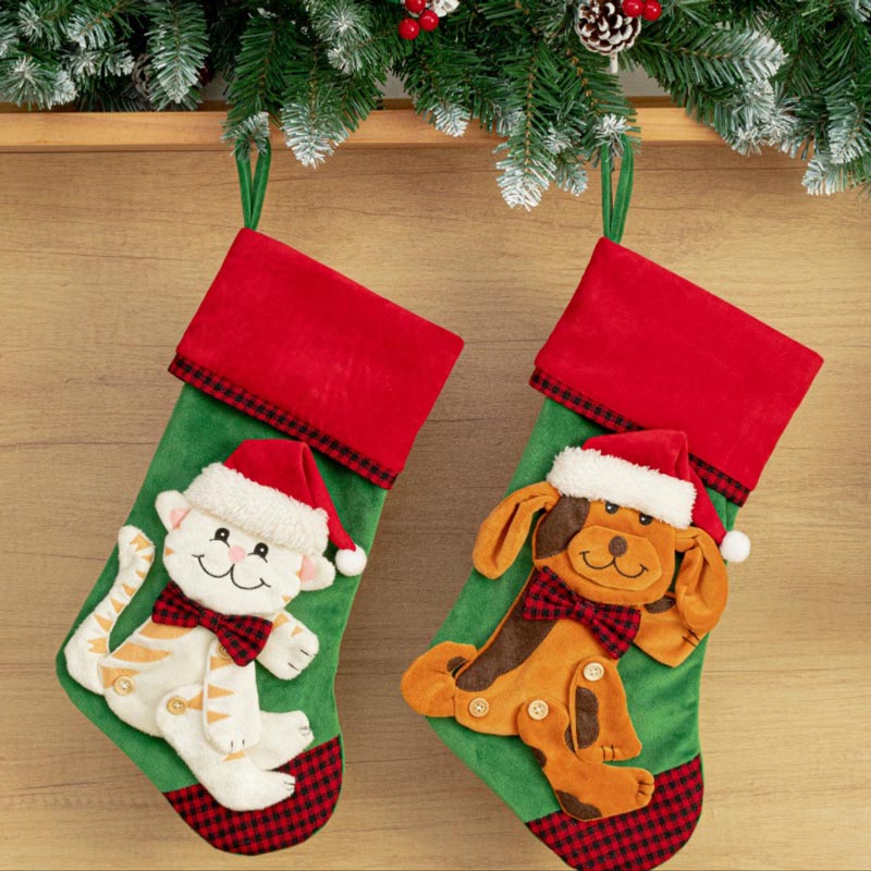 Santa Stocking (Cat and Dog)