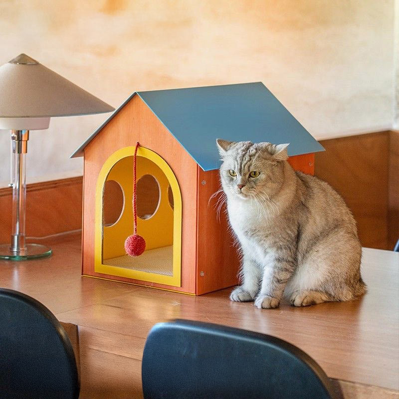 Retro Playhouse Cat House Scratcher
