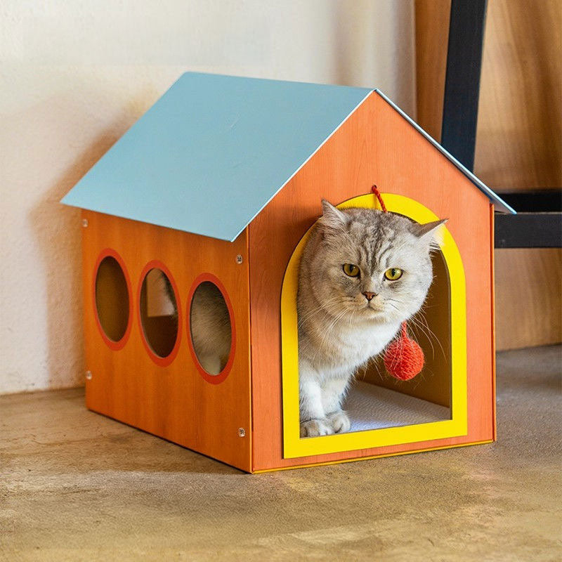 Retro Playhouse Cat House Scratcher