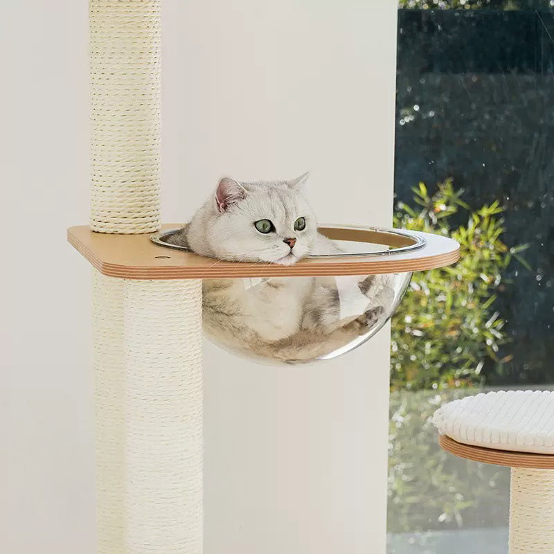 Vanilla Cloud Wooden Cat Tree