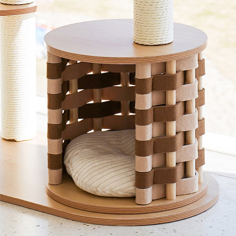 Vanilla Cloud Wooden Cat Tree
