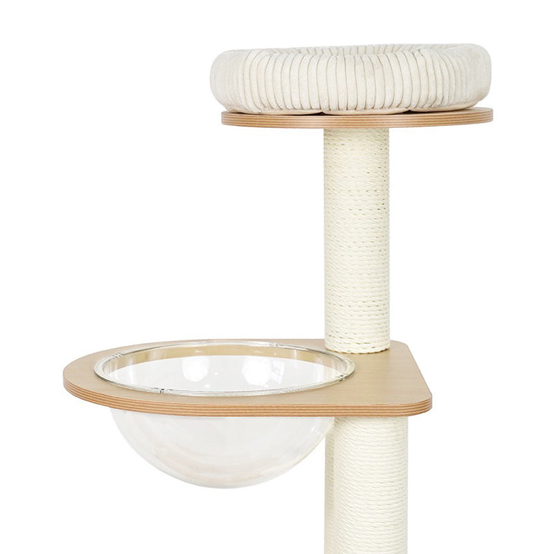 Vanilla Cloud Wooden Cat Tree
