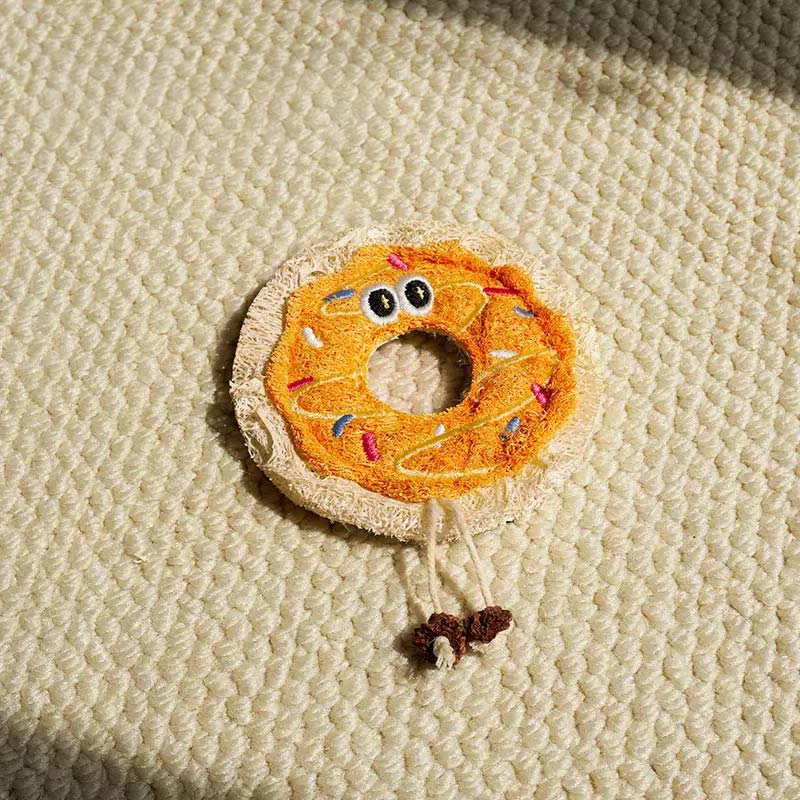Bakery Bites Loofah Cat Toy (Donut & Pizza)