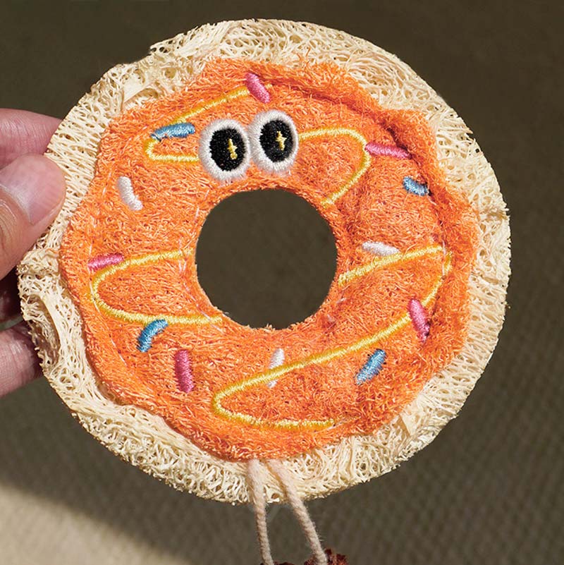 Bakery Bites Loofah Cat Toy (Donut & Pizza)