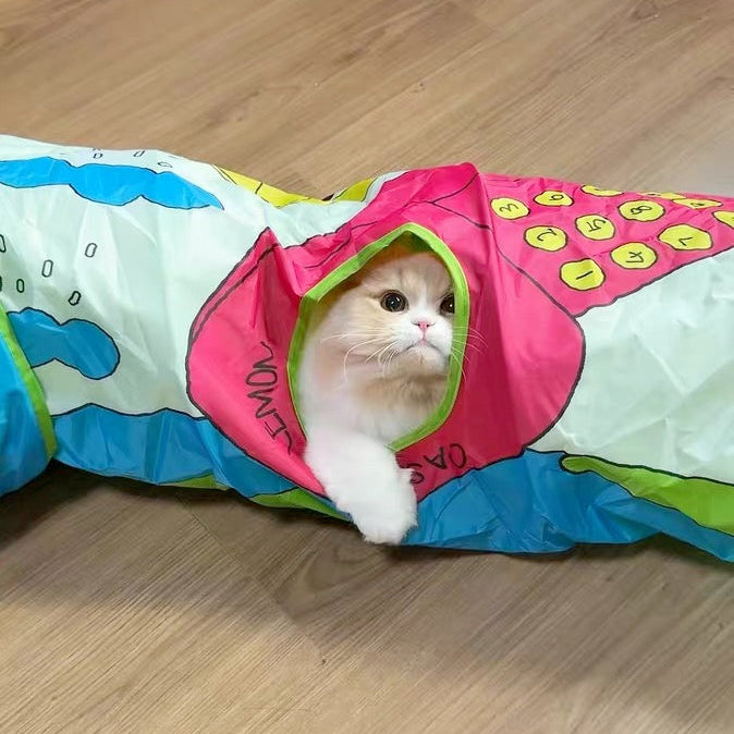 Peek-a-Play Illustrated Cat Tunnel  (4 Designs)