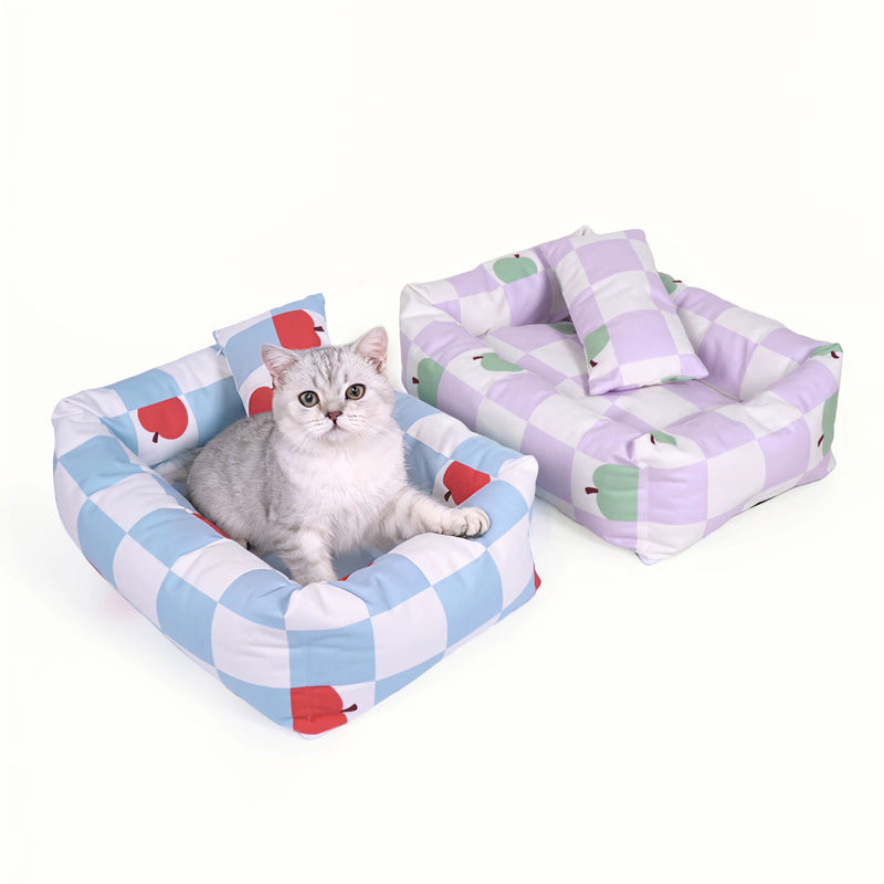 SnuggleNest Checkered Pet Bed