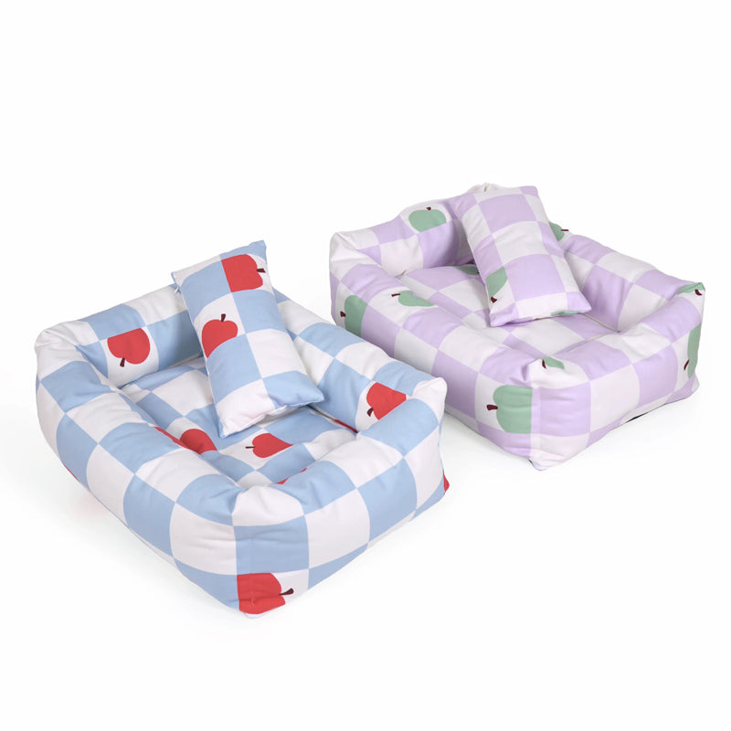 SnuggleNest Checkered Pet Bed