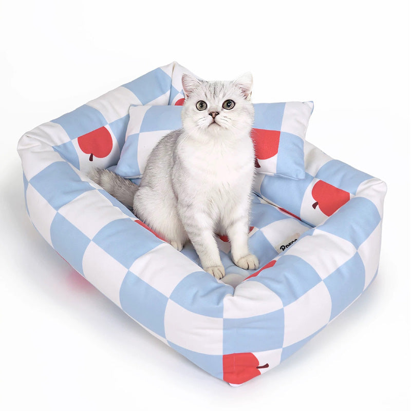 SnuggleNest Checkered Pet Bed